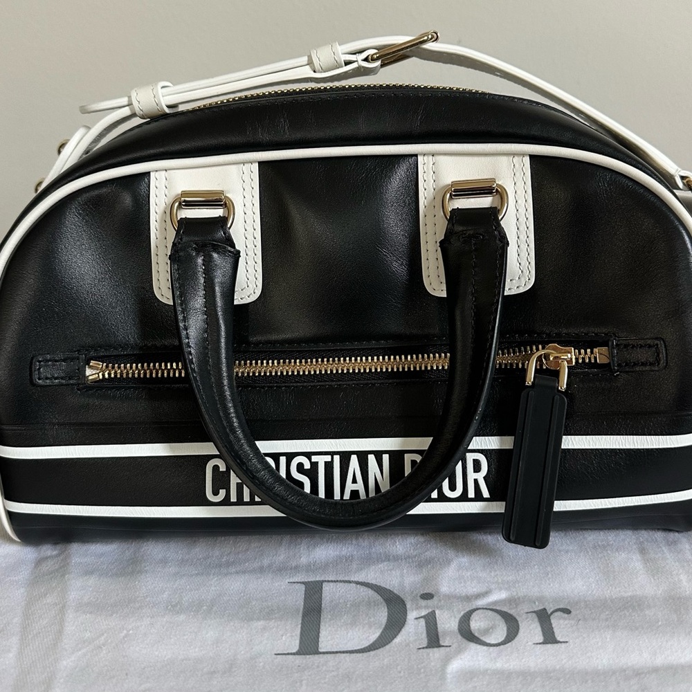 Christian Dior Small Bowling Ball Bag white/Navy - Picture 2 of 16